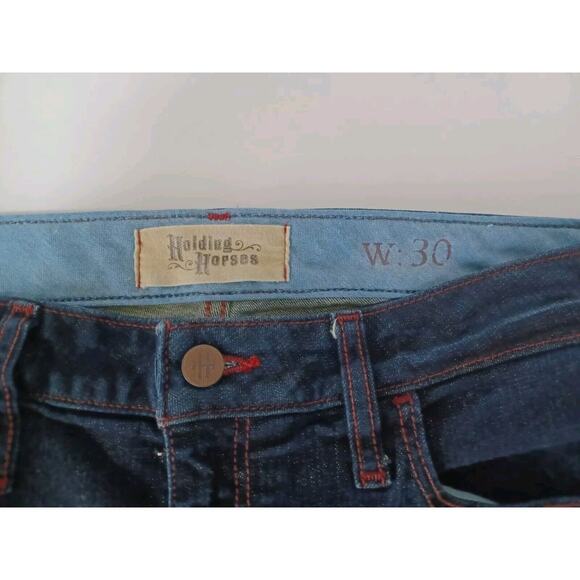 RARE Anthropologie Holding Horses Dark Selvedge Denim‎ Straight Leg Womens W30 - Picture 3 of 8